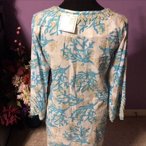 Barbara Gerwit Jacquard tunic, hand beaded. NWT - Picture 6 of 8